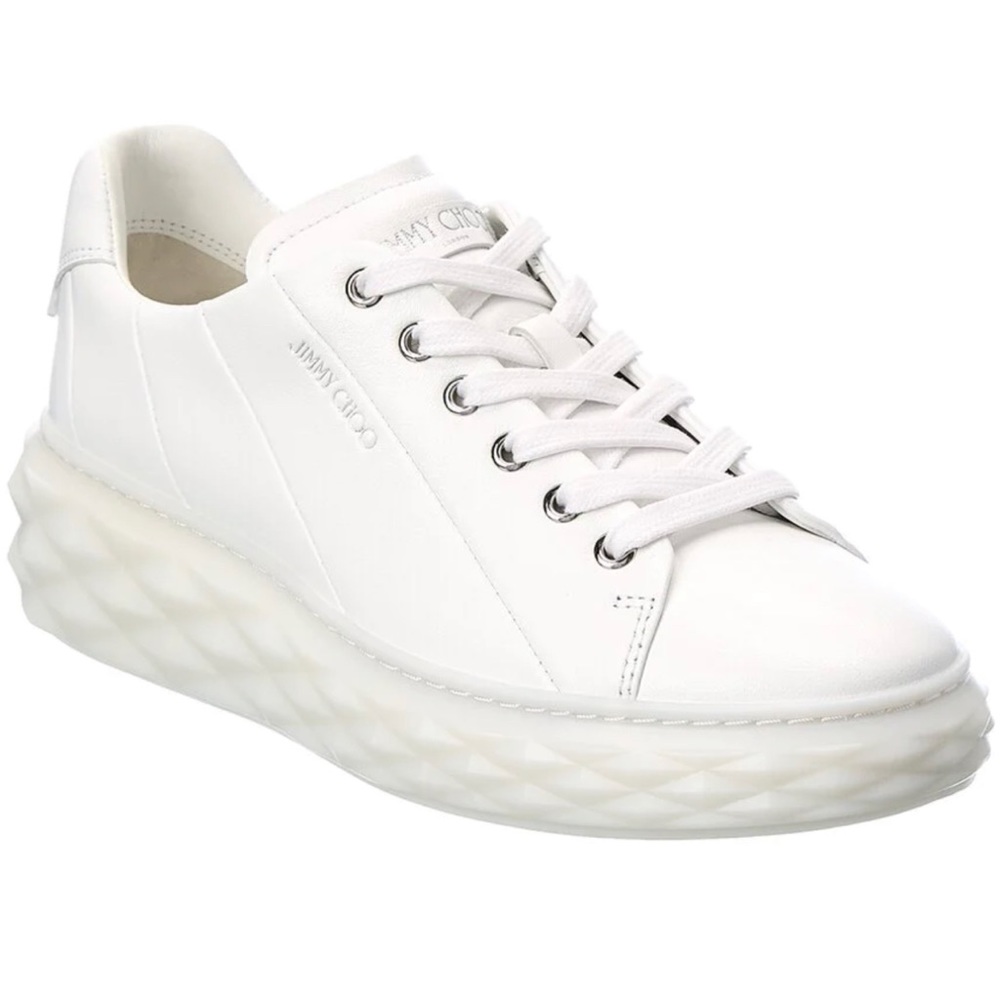 JIMMY CHOO Diamond Leather Low-Top Sneakers